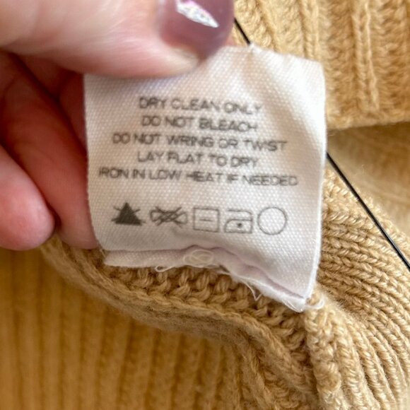 INTERMIX Haley Wool Cashmere Sweater V Neck with Button Detail & Bell Sleeve XS - Picture 10 of 12